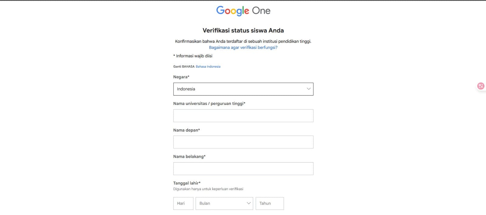 Langkah 2: Isi Data Diri
