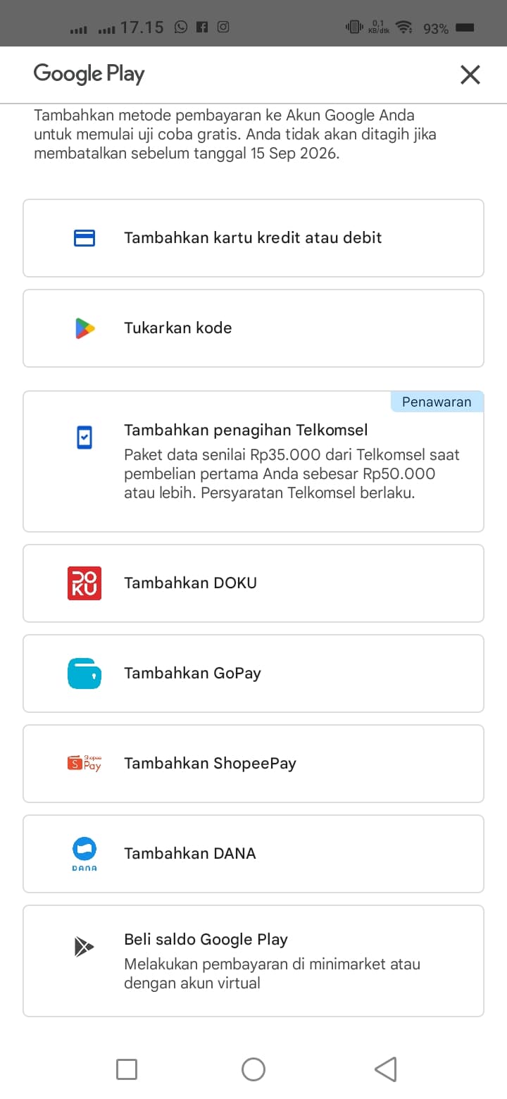 Langkah 6: Tambahkan Metode Pembayaran